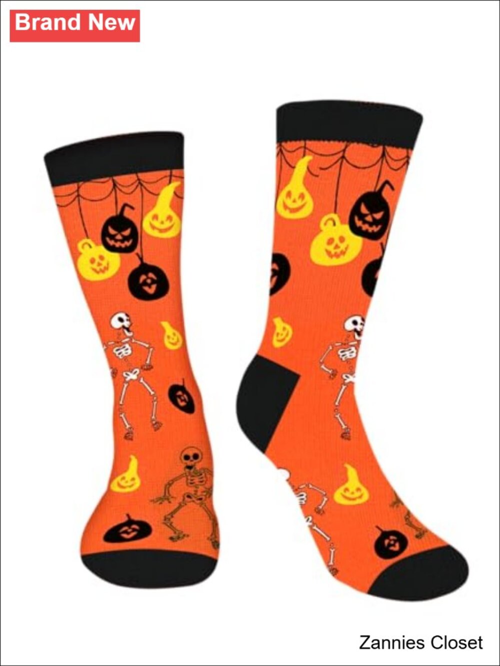 👻 Funny Halloween Crew Socks Cotton Blend Pumpkin Skeleton Men Women